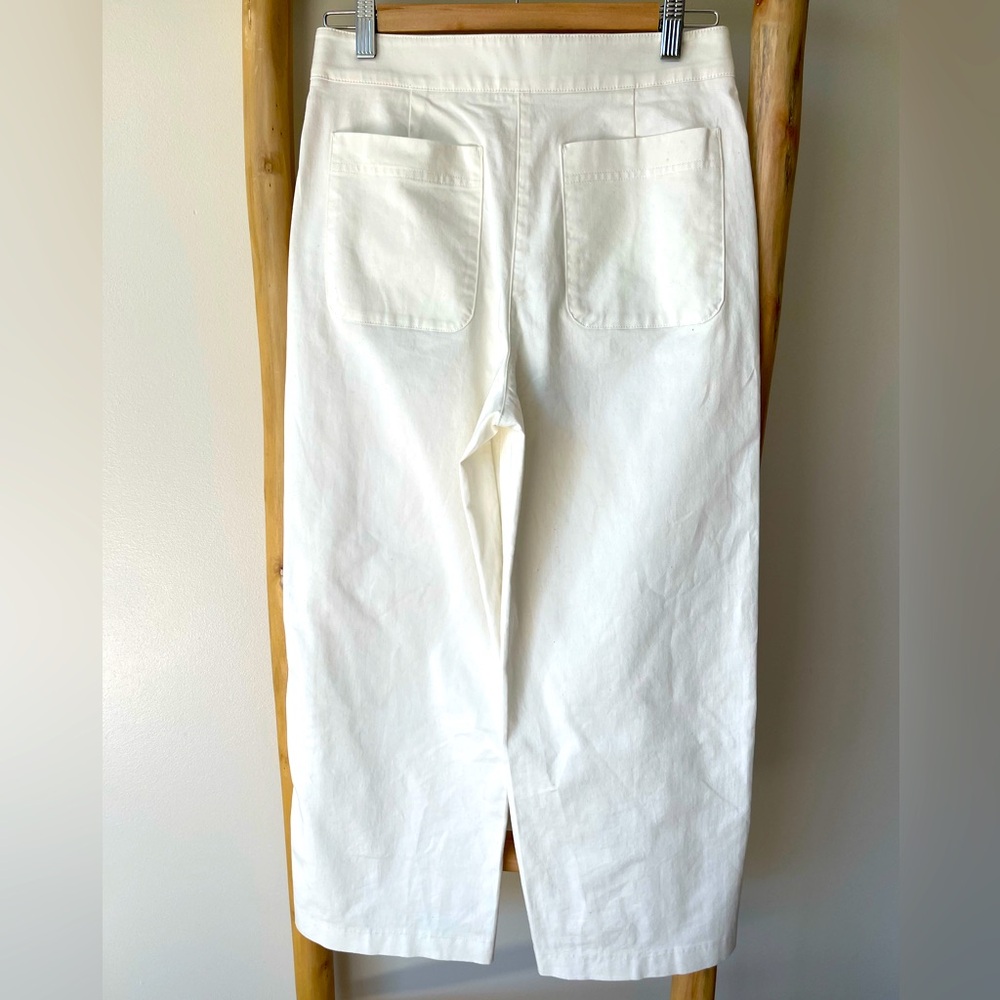 Aritzia Babaton The Group Walsh White Cropped Ankle Straight Leg Pants Size 4 - Picture 8 of 13